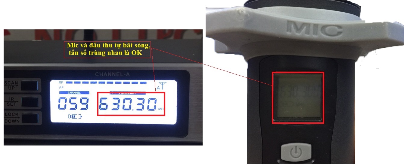 xử lý mic không dây với tần số lệch nhau